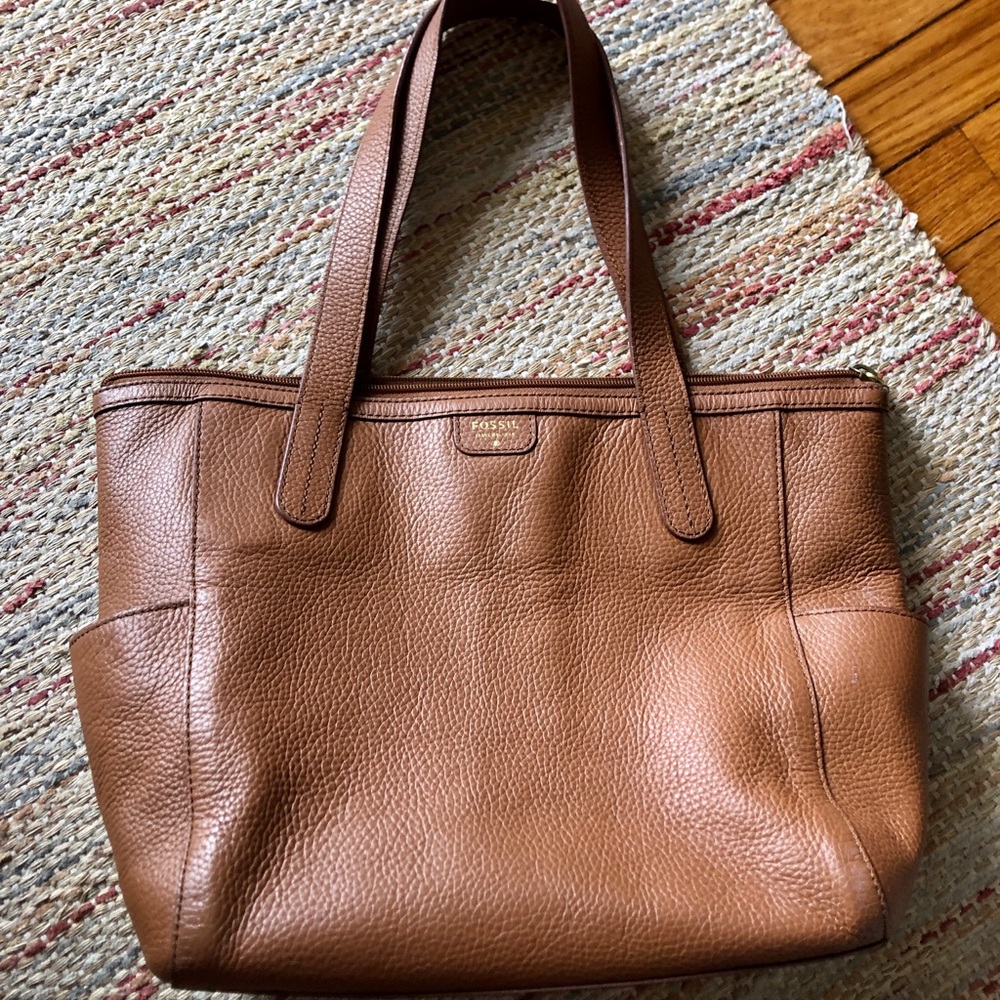 Fossil Medium Brown Mimi Tote Bag